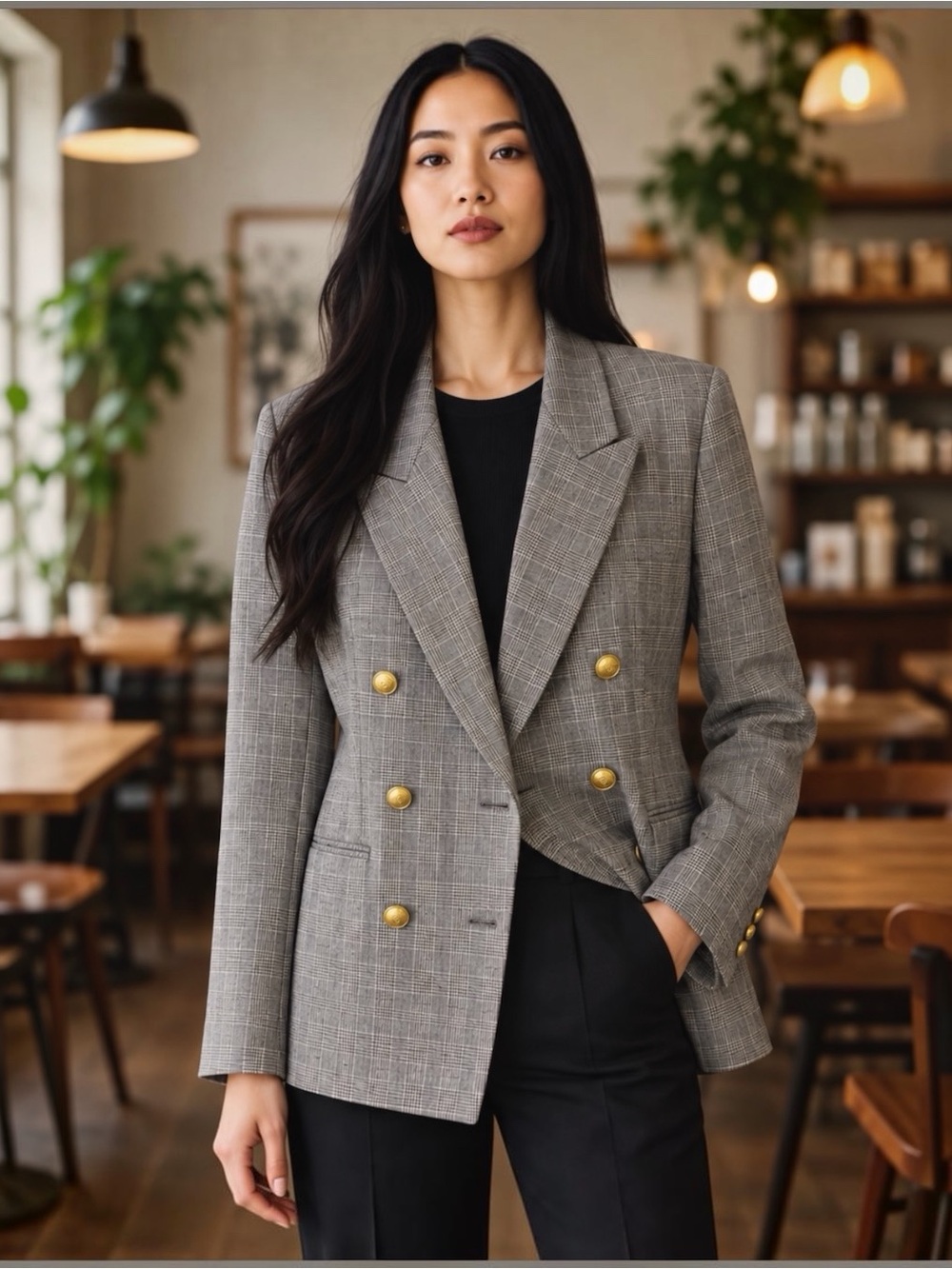Vintage Pendleton Womens 12 Virgin Wool Plaid Double Breasted Blazer